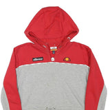 ELLESSE Womens Red & Grey Cropped Hoodie UK 4 Cotton Blend Casual Sportswear