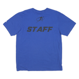 ADIDAS Mens Blue Graphic T-Shirt L Short Sleeve Crew Neck Legacy Center