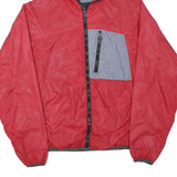 ZARA MAN Mens Red & Grey Hooded Jacket L Polyester Blend Zip Casual Lightweight