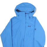 JACK WOLFSKIN Womens Blue Outdoor Jacket S Polyester Hooded Zip Plain