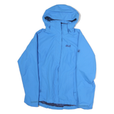 JACK WOLFSKIN Womens Blue Outdoor Jacket S Polyester Hooded Zip Plain