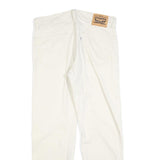 LEVI'S Mens Regular Fit White Cotton Blend Trousers W34 L30 Classic Zip Closure