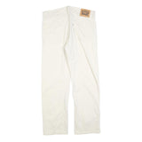 LEVI'S Mens Regular Fit White Cotton Blend Trousers W34 L30 Classic Zip Closure