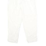 Womens White Classic Fit Cotton Blend Trousers W24 L32 Zip Closure Casual