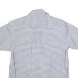 NAUTICA Mens Blue & White Check Shirt S Cotton Blend Casual Summer Button