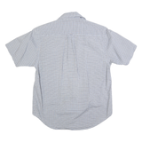 NAUTICA Mens Blue & White Check Shirt S Cotton Blend Casual Summer Button