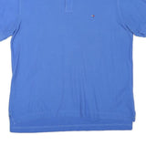 TOMMY HILFIGER Mens Blue Short Sleeve Plain M Polo Shirt Classic Cotton Blend