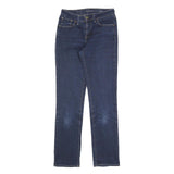 LEVI'S Womens Blue Regular Straight Denim Medium Wash W27 L32 Zip Jeans