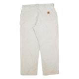 CARHARTT Mens Cotton Blend Beige Loose Straight Trousers W38 L30 Workwear