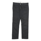 DICKIES Mens Cotton Black Slim Straight Trousers W30 L28 Workwear Zip Closure