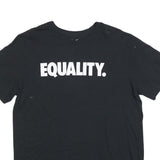 NIKE Mens Black Equality Graphic T-Shirt XL Short Sleeve Crew Neck Cotton Blend