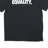 NIKE Mens Black Equality Graphic T-Shirt XL Short Sleeve Crew Neck Cotton Blend