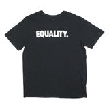 NIKE Mens Black Equality Graphic T-Shirt XL Short Sleeve Crew Neck Cotton Blend