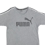 PUMA Mens Grey Grey Logo Graphic T-Shirt L Short Sleeve Crew Neck Casual