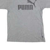 PUMA Mens Grey Grey Logo Graphic T-Shirt L Short Sleeve Crew Neck Casual