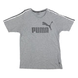 PUMA Mens Grey Grey Logo Graphic T-Shirt L Short Sleeve Crew Neck Casual