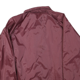 Mens Maroon Lightweight Button Closure Polyester Blend Jacket XL Plain Casual
