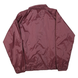 Mens Maroon Lightweight Button Closure Polyester Blend Jacket XL Plain Casual