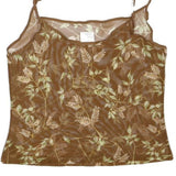 RALPH LAUREN Womens Brown Floral Printed Camisole Sleeveless M Polyester Blend