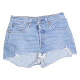 LEVI'S Womens Denim Blue Cut-Off Shorts S W27 Distressed Edge Casual Style