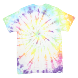 GILDAN Mens White & Multicolour Tie Dye T-Shirt M Short Sleeve Crew Neck Cotton
