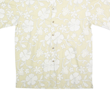 AMERICAN OUTPOST Mens Beige & White Floral Hawaiian Shirt L Summer Casual Cotton