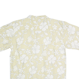 AMERICAN OUTPOST Mens Beige & White Floral Hawaiian Shirt L Summer Casual Cotton