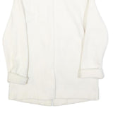 Womens White Button Jacket M Plain Classic M Length Elegant