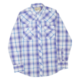 WRANGLER Mens Blue & Purple Check Shirt M Western Casual Cotton Blend