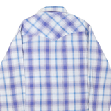 WRANGLER Mens Blue & Purple Check Shirt M Western Casual Cotton Blend