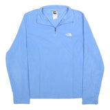 THE NORTH FACE Womens Blue Pullover Plain Crew Neck Basic Knit Jumper L Fleece