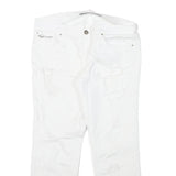 HEACH Womens Slim White Denim Slim Jeans W29 L24 Distressed Zip