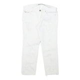 HEACH Womens Slim White Denim Slim Jeans W29 L24 Distressed Zip