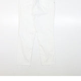 HEACH Womens Slim White Denim Slim Jeans W29 L24 Distressed Zip