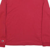 CHAMPION Mens Red Blue Script Logo Long Sleeve Crew Neck T-Shirt M Cotton Blend