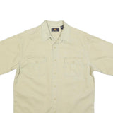 ROUTE 66 Mens Beige Cotton Blend Short Sleeve Shirt M Casual Workwear Style