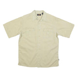 ROUTE 66 Mens Beige Cotton Blend Short Sleeve Shirt M Casual Workwear Style