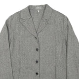 HARMONY COLLECTION Womens Grey Wool Blend Herringbone Jacket UK 14 Button