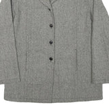 HARMONY COLLECTION Womens Grey Wool Blend Herringbone Jacket UK 14 Button