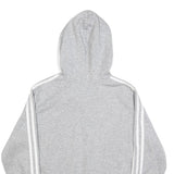 ADIDAS Womens Grey Hoodie L Cotton Blend Casual Sportswear Sweatshirt