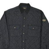 LEE Mens Black Quilted Jacket S Polyester Blend Button Closure Casual Outerwear