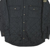 LEE Mens Black Quilted Jacket S Polyester Blend Button Closure Casual Outerwear