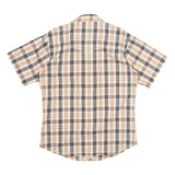 WRANGLER Mens Beige & Blue Checked Short Sleeve Shirt M Casual Western
