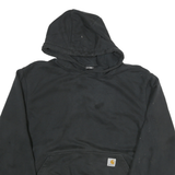 CARHARTT Mens Black Hoodie L Cotton Blend Pullover Workwear Casual