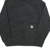 CARHARTT Mens Black Hoodie L Cotton Blend Pullover Workwear Casual