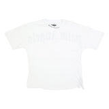 PALM ANGELS Mens White Black Graphic T-Shirt M Short Sleeve Crew Neck Logo Print
