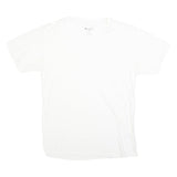 CHAMPION Mens White Classic Logo T-Shirt M Short Sleeve Crew Neck Cotton Blend