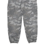 NEXT Womens Cotton Blend Grey Camouflage Regular Fit Cargo Trousers W26 L26