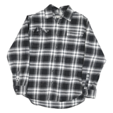 JACHS Mens Black & White Check Shirt M Button Long Sleeve Casual Cotton Blend