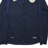 NIKE Mens Navy Blue Track Jacket M Polyester Blend Dri-Fit Zip Sportswear